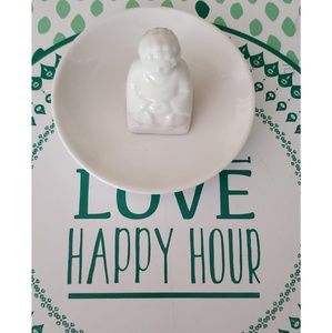 White Zen Ring/Jewerly Tray